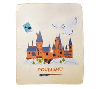 Harry Potter Hedwige School Plaid Polaire | 100% Polyester | Oeko-TEX | 110 x 140 cm | Imprimé | Beige