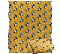 Harry Potter Hufflepuff Crest Plaid Ultra Doux au Toucher Soyeux - 152 x 127 cm