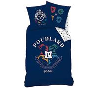 Harry Potter Parure de lit Housse de Couette 140X200 + Taie d'oreiller 63X63 Cm 100% Coton Blason