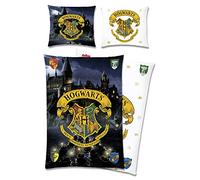 Harry Potter Parure de lit réversible en flanelle de coton avec fermeture éclair YKK Gryffondor Hufflepuff Ravenclaw Slytherin Weasley Hermione 135 x 200 + 80 x 80 cm
