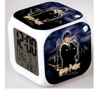 Harry Potter Reveil Lumineux, Couleurs Réveil à LED Lumière de Nuit Lampe de Table, Affichage de Température Intérieure