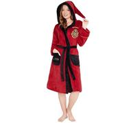 Harry Potter Robe de Chambre Femme, Femme Peignoir Polaire avec Capuche, Poches et Ceinture (Rouge/Noir, M)