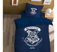 Harry Potter WB Preppy Parure de lit imprimée 100% Coton Licence Officielle | Housse de Couette 140x200 cm + 1 taie 63x63 cm | Fermeture boutons | Chambre enfant, lit 1 place | Certification Oeko-Tex