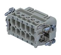 Harting 09200102812 Han 10A Connecteur à Douille, Prise Droite, 600V/16A | Boîtier robuste en aluminium moulé, système de verrouillage à levier, contacts en alliage de cuivre, norme DIN EN 60664-1