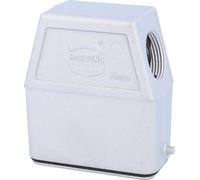 HARTING Han 10A CEM Boîtier à douille haut, 1xPG16 sortie de câble latérale, pour 1 étrier (sur la partie inférieure) Raccord à vis CEM