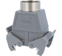 HARTING Han 10B Boîtier à douille haut, 1 sortie de câble droite M40, avec 2 étriers transversaux Raccord vissé M40 Plage de serrage 19,0 mm -