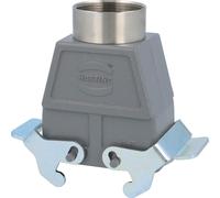 HARTING Han 10B Boîtier à douille haut, 1 sortie de câble droite M40, avec 2 étriers transversaux Raccord vissé M40 Plage de serrage 19,0 mm -