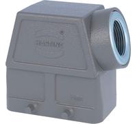HARTING Han 10B Boîtier à douille haut, 1 sortie de câble latérale M25, pour 2 étriers (sur la partie inférieure) Raccord vissé M25