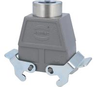 HARTING Han 10B Boîtier à douille haut, 1xM25 sortie de câble droite, avec 2 étriers transversaux Raccord vissé M25 Plage de serrage 9,0 mm -