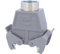 HARTING Han 10B Boîtier à douille haut, 1xM32 sortie de câble droite, avec 2 étriers transversaux Raccord vissé M32 Plage de serrage 11,0 mm -