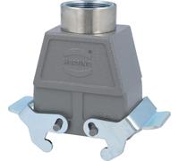 HARTING Han 10B Boîtier à douille haut, 1xM32 sortie de câble droite, avec 2 étriers transversaux Raccord vissé M32 Plage de serrage 11,0 mm -