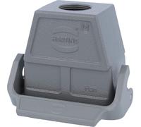 HARTING Han 10B Boîtier d'accouplement haut, 1 sortie de câble droite M25, avec 1 étrier longitudinal Raccord vissé M25 Plage de serrage 9,0 mm