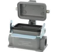 HARTING Han 10B Boîtier de socle bas, 1 sortie de câble latérale M20, avec 1 étrier longitudinal avec capuchon de protection métallique - 1 pièce