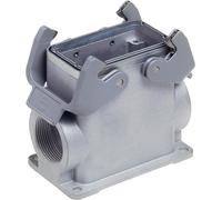 HARTING Han 10B Boîtier de socle CEM haut, 2xM32 sortie de câble latérale, avec 2 étriers transversaux Raccord vissé CEM M32
