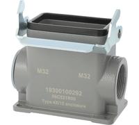 HARTING Han 10B Boîtier de socle haut, 1 sortie de câble latérale M40, avec 1 étrier longitudinal Raccord vissé M40 Plage de serrage