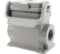 HARTING Han 10B Boîtier de socle haut, 1xM25 sortie de câble latérale, avec 1 étrier longitudinal avec capuchon de protection métallique - 1 pièce