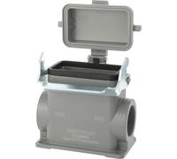 HARTING Han 10B Boîtier de socle haut, 2xM40 sortie de câble latérale, avec 1 étrier longitudinal avec capuchon de protection en plastique - 1 pièce