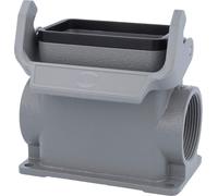 HARTING Han 10B Boîtier de socle haut, 2xPG29 sortie de câble latérale, avec 1 étrier longitudinal Raccord vissé PG29 Zone de serrage