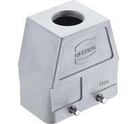 HARTING Han 10B CEM / haute température Boîtier à tulipe haut, 1xPG21 sortie de câble droite, pour 2 étriers (sur la partie inférieure)