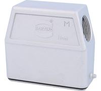 HARTING Han 16A CEM Boîtier à douille haut, 1xM25 sortie de câble latérale, pour 1 étrier (sur la partie inférieure) Raccord à vis CEM M25