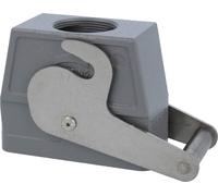 HARTING Han 16B Boîtier à douille haut, 1xPG29 sortie de câble droite, avec 1 étrier central Raccord à vis PG29 Plage de serrage