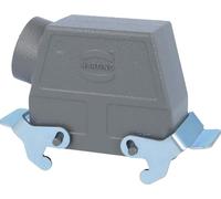 HARTING Han 16B Boîtier à douille haut, 1xPG29 sortie de câble latérale, avec 2 étriers transversaux Raccord vissé PG29 Zone de serrage