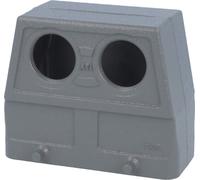HARTING Han 16B Boîtier à douille haut, 2xM25 sortie de câble à l'avant, pour 2 étriers (sur la partie inférieure) Raccord vissé M25 Plage de serrage