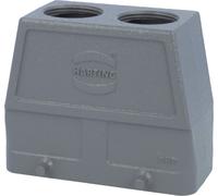 HARTING Han 16B Boîtier à douille haut, 2xPG21 sortie de câble droite, pour 2 étriers (sur la partie inférieure) Raccord vissé PG21