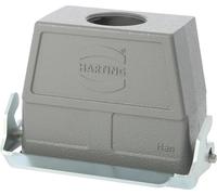HARTING Han 16B Boîtier d'accouplement haut, 1xPG29 sortie de câble droite, avec 1 étrier longitudinal Raccord à vis PG29 Plage de serrage