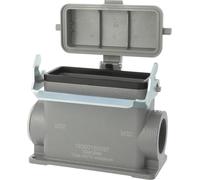 HARTING Han 16B Boîtier de socle haut, 1 sortie de câble latérale M25, avec 1 étrier longitudinal avec capuchon de protection métallique - 1 pièce