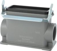 HARTING Han 16B Boîtier de socle haut, 1 sortie de câble latérale M40, avec 1 bride longitudinale Raccord vissé M40 Zone de serrage