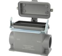 HARTING Han 16B Boîtier de socle haut, 2xM25 sortie de câble latérale, avec 1 étrier longitudinal avec capuchon de protection métallique - 1 pièce