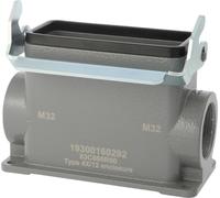 HARTING Han 16B Boîtier de socle haut, 2xPG21 sortie de câble latérale, avec 1 étrier longitudinal Raccord à vis PG21 Zone de serrage