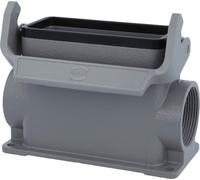 HARTING Han 16B Boîtier de socle haut, 2xPG29 sortie de câble latérale, avec 1 étrier longitudinal Raccord vissé PG29 Zone de serrage