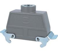 HARTING Han 24B Boîtier à douille haut, 1 sortie de câble droite M25, avec 2 étriers transversaux Raccord vissé M25 Plage de serrage 9,0 mm -