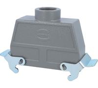 HARTING Han 24B Boîtier à douille haut, 1xPG21 sortie de câble droite, avec 2 étriers transversaux Raccord à vis PG21 Plage de serrage 11,0 mm