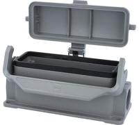 HARTING Han 24B Boîtier de socle bas, 1 sortie de câble latérale M25, avec 1 étrier longitudinal avec capuchon de protection en plastique - 1