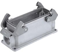 HARTING Han 24B Boîtier de socle CEM bas, 2xM25 sortie de câble latérale, avec 2 étriers transversaux Raccord vissé CEM M25