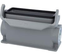 HARTING Han 24B Boîtier de socle haut, 1xPG21 sortie de câble latérale, avec 1 étrier longitudinal Raccord vissé PG21 Zone de serrage