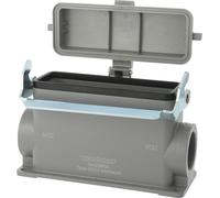 HARTING Han 24B Boîtier de socle haut, 2xM32 sortie de câble latérale, avec 1 étrier longitudinal avec capuchon de protection en plastique - 1 pièce
