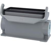 HARTING Han 24B Boîtier de socle haut, 2xPG21 sortie de câble latérale, avec 1 étrier longitudinal Raccord à vis PG21 Zone de serrage