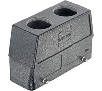 HARTING Han 24B M Boîtier à douille haut, 2xM25 sortie de câble droite, pour 2 étriers (sur la partie inférieure) - 1 pièce