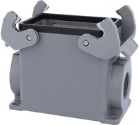 HARTING Han 32A Boîtier de socle haut, 1 sortie de câble latérale M25, avec 2 étriers transversaux, raccord vissé M25, plage de serrage 9,0 mm
