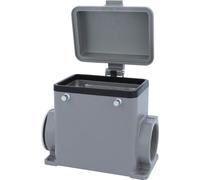 HARTING Han 32A Boîtier de socle haut, 1xPG29 sortie de câble latérale, pour 2 étriers (sur la partie supérieure) avec capuchon de protection en plastique