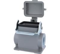 HARTING Han 6B Boîtier de socle haut, 1xM25 sortie de câble latérale, avec 1 étrier longitudinal avec capuchon de protection en plastique - 1 pièce