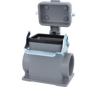 HARTING Han 6B Boîtier de socle haut, 2xPG29 sortie de câble latérale, avec 1 étrier longitudinal avec capuchon de protection métallique - 1 pièce