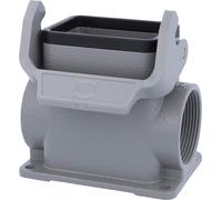 HARTING Han 6B Boîtier de socle haut, 2xPG29 sortie de câble latérale, avec 1 étrier longitudinal Raccord à vis PG29 Zone de serrage