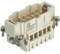 HARTING Han High Temp 10E Insert mâle (M) Connexion à vis, 10 pôles + PE 500 V, 16 A - 1 pièce
