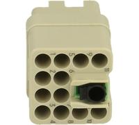 HARTING Han Q12/0 Insert femelle (F) Connexion à sertir / Quick-Lock (PE), 12 pôles + PE 400 V, 10 A - 1 pièce