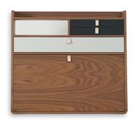 Harto Secrétaire mural Gaston - gris ardoise/gris clair - Noyer - 80 cm
